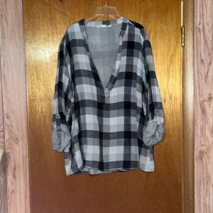 Half buttoned down flannel